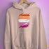 Lesbian Pride Flag Ripped Reveal Hoodie - Light Pink